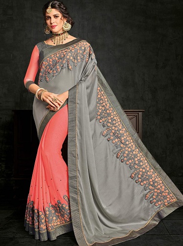 Halv og halv Georgette Saree