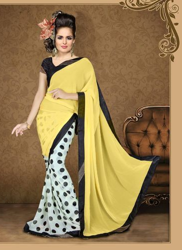 Halv og halv Chiffon Sarees