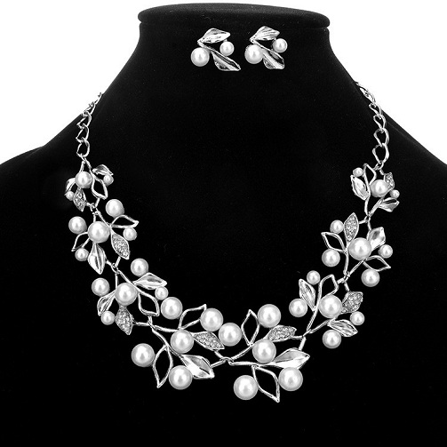 Flower Pearl halskæde i sølv