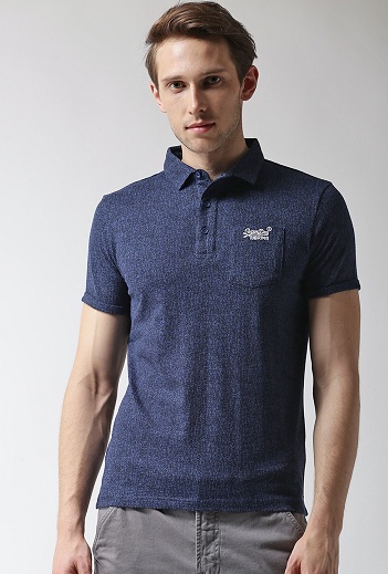 Superdry T-shirt med krave og lomme