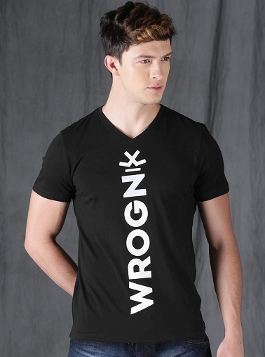 WROGN T-shirt med V-hals til mænd