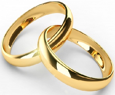Enkle almindelige guld vielsesringe til par