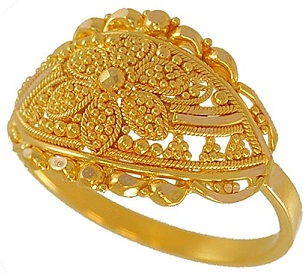 Hagyományos indiai menyasszonyi gyűrű aranyban