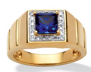 Zafír arany Sterling férfi jegygyűrű