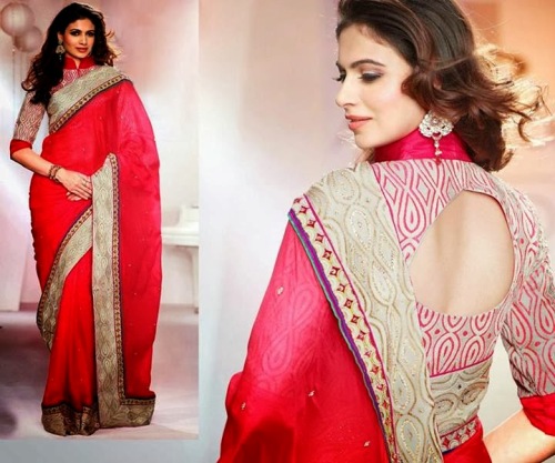 Designer Saree blusemønster