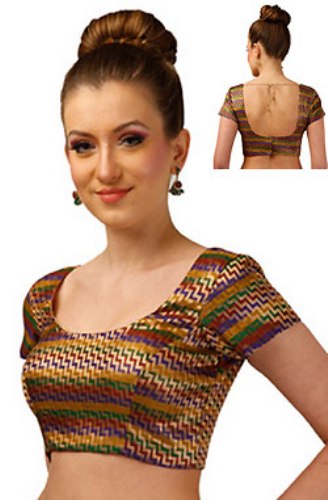 Deep Neck Design af Saree -bluse