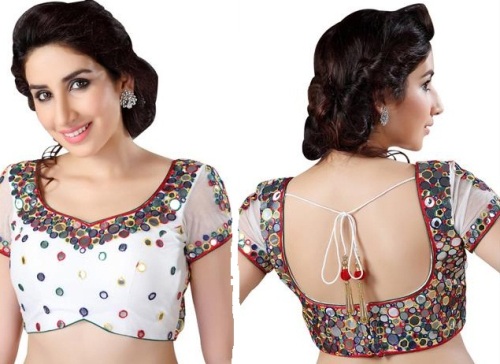 Spejlvendt arbejde Saree bluse design