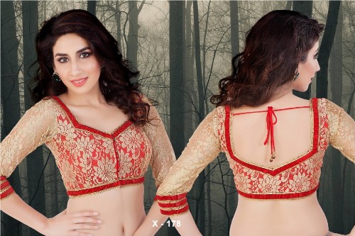 Moderne blondebluse til Saree