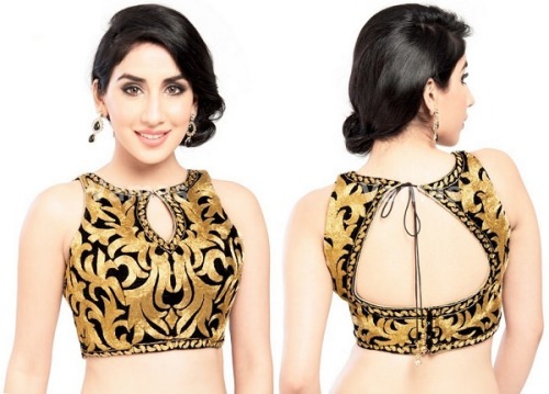 Blusemønster med tigerprint til Saree