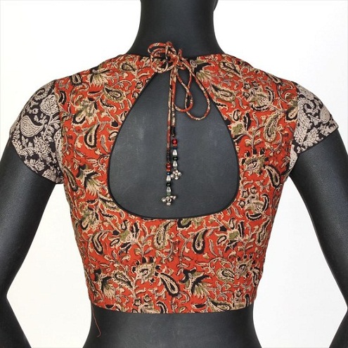 Pot Neck Saree bluse designs