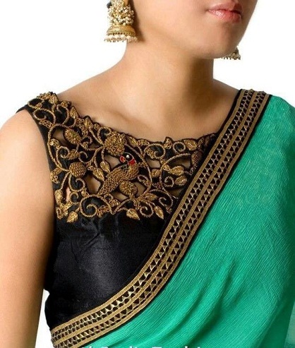 Boat Neck Saree bluse design