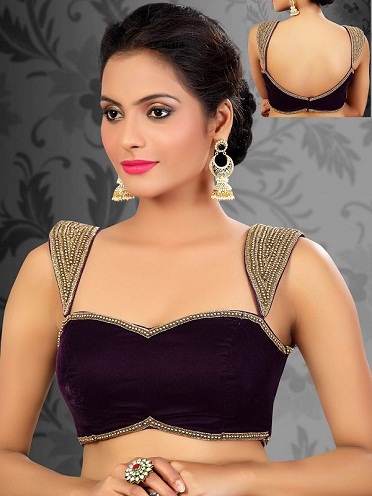 Sweetheart Neck Design Saree -bluse