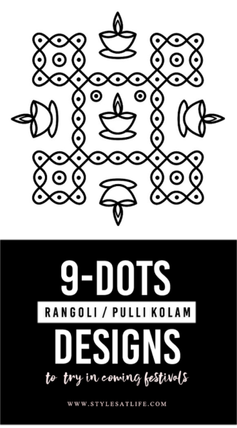 9 pont rangoli minták