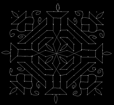 Festspecial 14 prikker Kolam Rangoli