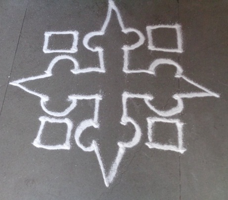 Enkel 6 Dot Rangoli