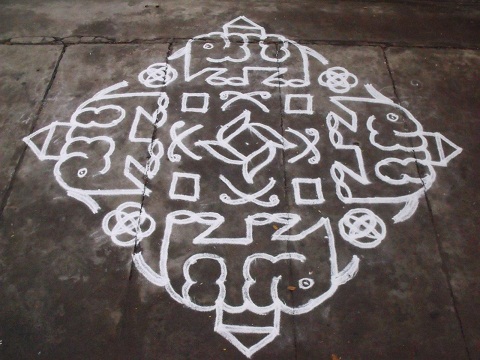 Elefánttervezés Rangoli