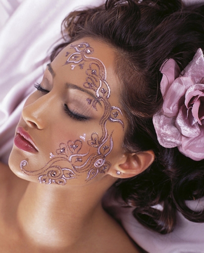 Graceful Temporary Face Tattoo