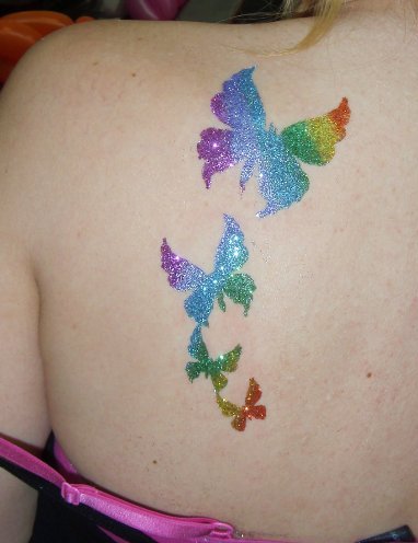 Midlertidige Butterfly Glitter Tatoveringer