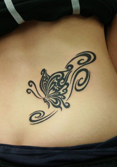 Törzsi pillangó tetoválás tervezés