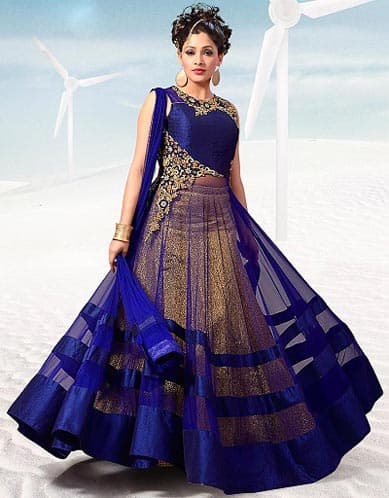 Netted Anarkali Salwar Kameez