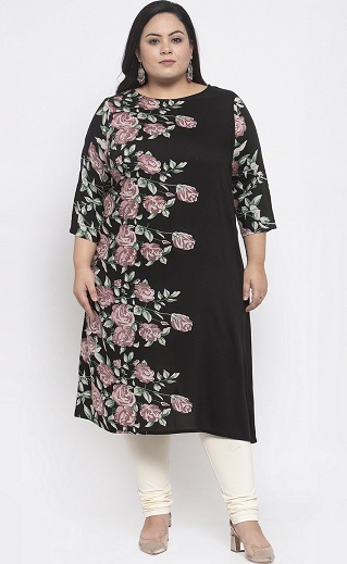 Fekete Plus Size Kurti Designs