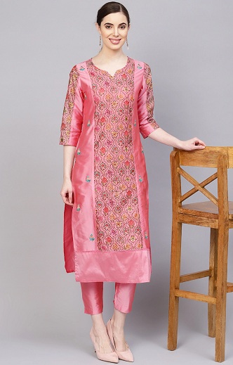 Smuk pink Jaipuri Kurti