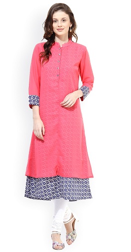 Pink Layered Kurta Design