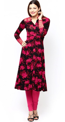 Blomstertryk Viscose Stretchable Kurti