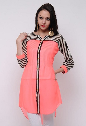 Stribet mønster Modern Cut Designer Kurti