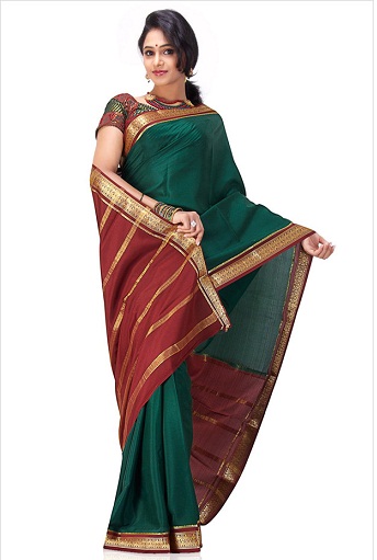 Tiszta Maroon Mysore Silk Saree