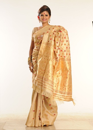 Ren Golden Assam Silk Sari