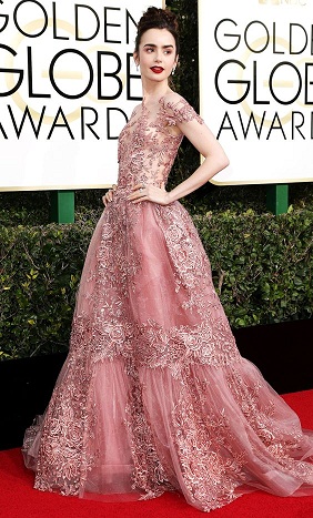 Lily Collins i en Zuhair Murad -kjole