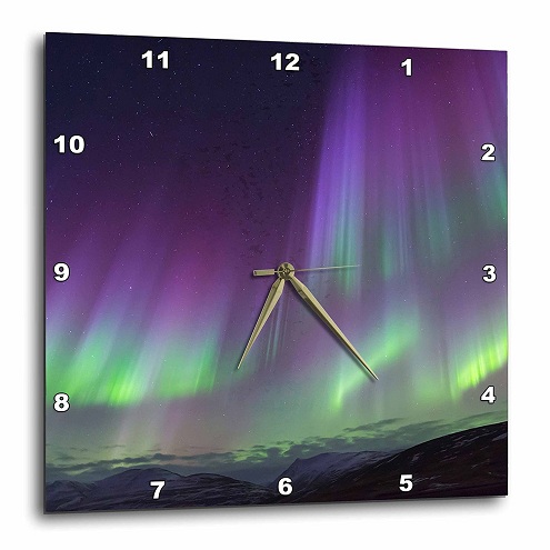 Nordlys rektangel vægur