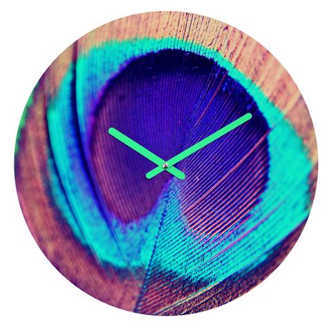 Pretty Peacock Round Clock