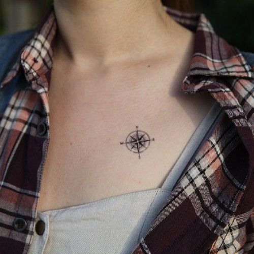 Iránytű kis tetováló ötletek