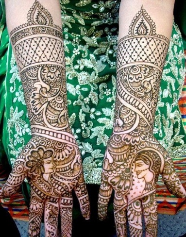 Dulha-Dulhan indisk Mehndi-design