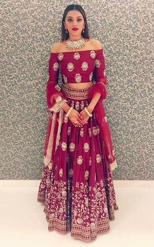 Off Shoulder Lehenga Suit