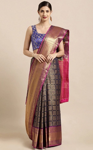 Traditionel ternet silke Saree