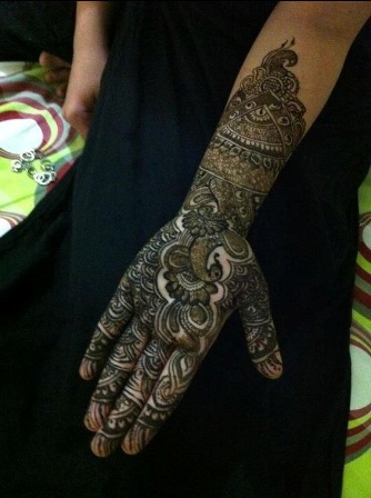 Påfugl Mehndi Design til Hænder