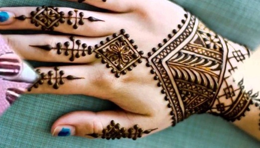 Geometrisk hånd mehndi design