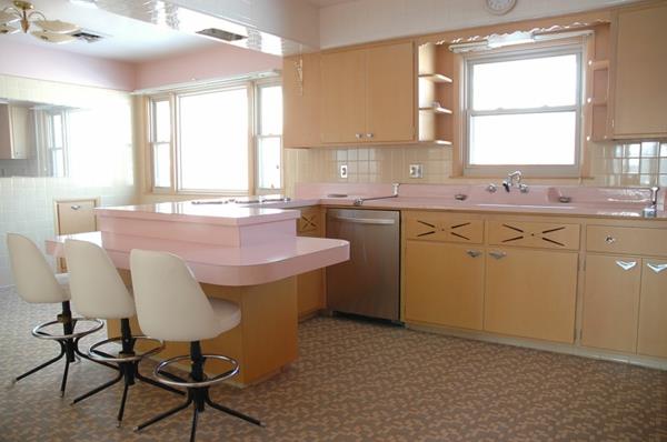50 -luvun keittiö amerikkalainen vaaleanpunainen