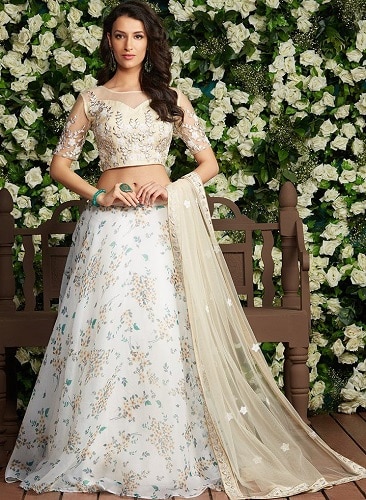 Hvid Lehenga