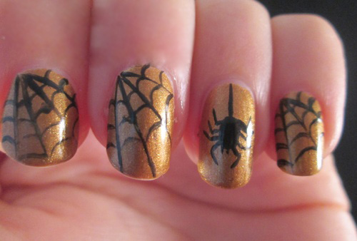 Glittered Nail Base For a Spider Nail Art
