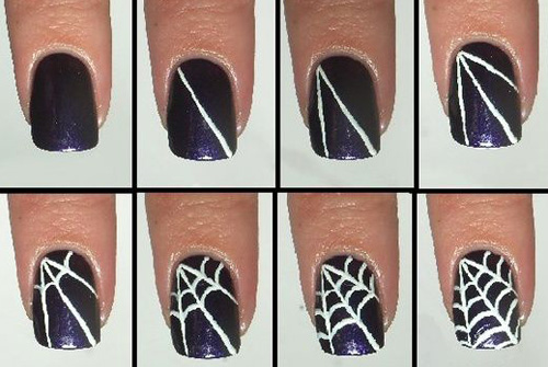 Bedste Spider Web Nail Art Designs