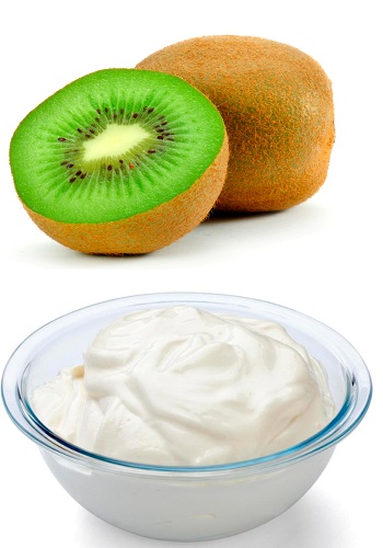 Joghurt és kiwi gyümölcs arcpakolás