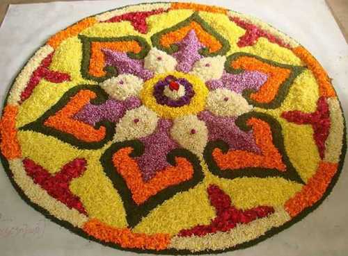 Blomstret rangoli -design