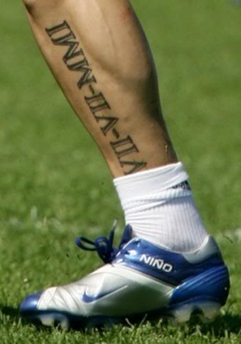 Fernando Torres tetoválás leg-római számok