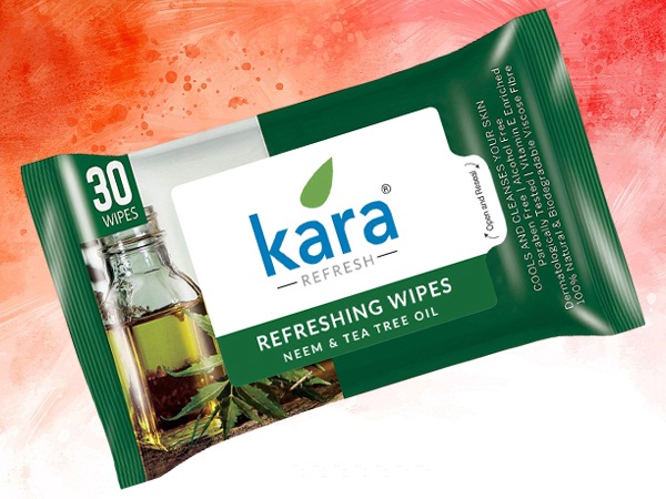 Kara frissítő arctörlők neem- és teafaolajjal