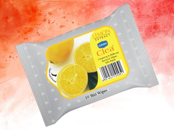Ginni Clea Cleansing & amp; Sminkeltávolító nedves törlőkendők citrommal
