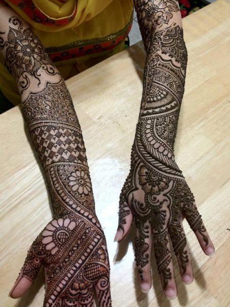 Brude Mehandi designs til fulde hænder